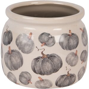 Clayre & Eef 6CECSP0001M Blumentopf Keramik Beige Grau Ø 16x13 cm Landhausstil