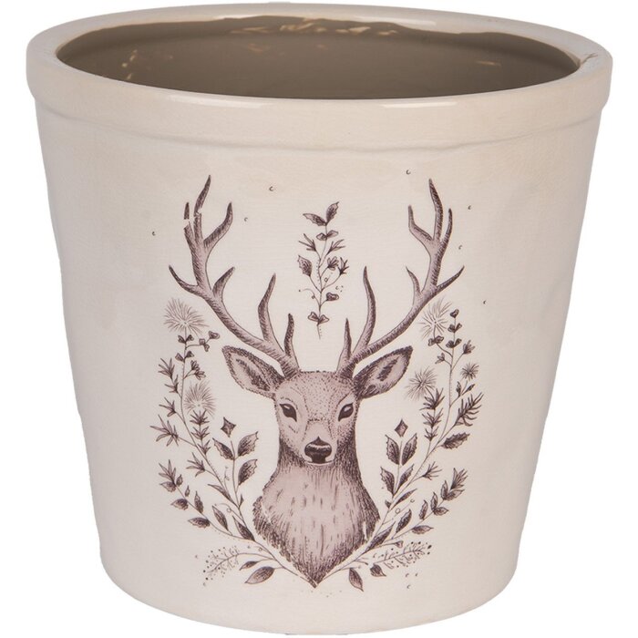 Clayre & Eef 6CEGTW0001XL Dekoration Blumentopf Beige Braun Ø 21x20 cm