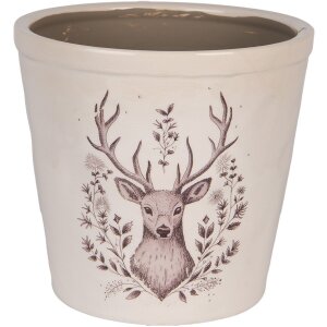 Clayre & Eef 6CEGTW0001XL Dekoration Blumentopf Beige Braun Ø 21x20 cm