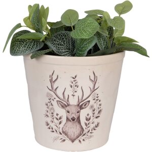 Clayre & Eef 6CEGTW0001XL Dekoration Blumentopf Beige Braun Ø 21x20 cm