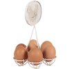 Clayre & Eef 6Y5774 Suport ouă alb fier Ø15x22cm stil rustic pui