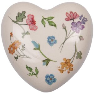 Clayre & Eef 6CECFL0003 Keramik Herz Beige 12x12x4cm...