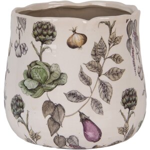 Ghiveci ceramic Clayre & Eef Ø21x19cm bej cu...