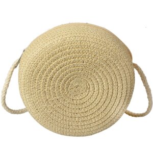 Juleeze JZBG0304 Tasche Boho rund Ø14x8 cm beige