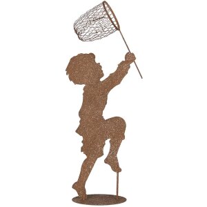 Clayre & Eef Dekofigur Kind Metall Rostoptik 33x13x88...