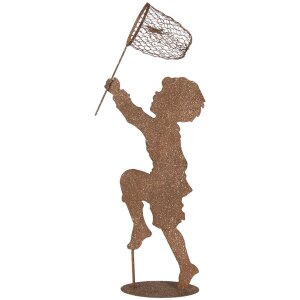 Clayre & Eef Dekofigur Kind Metall Rostoptik 33x13x88 cm Landhausstil