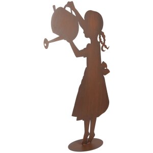 Clayre & Eef Figurină Copil cu Stropitoare Aspect Rugină 36x12x62 cm