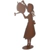 Clayre & Eef Figurină Copil cu Stropitoare Aspect Rugină 36x12x62 cm
