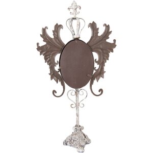 Clayre & Eef Oglindă de Masă Baroc Antic-Alb 37x14x68 cm