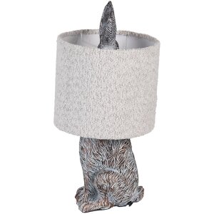 Clayre & Eef Tischlampe Hase Polyresin Braun-Grau...