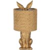 Clayre & Eef Tischlampe Hase mit gelbem Lampenschirm E27 Ø 20x43 cm