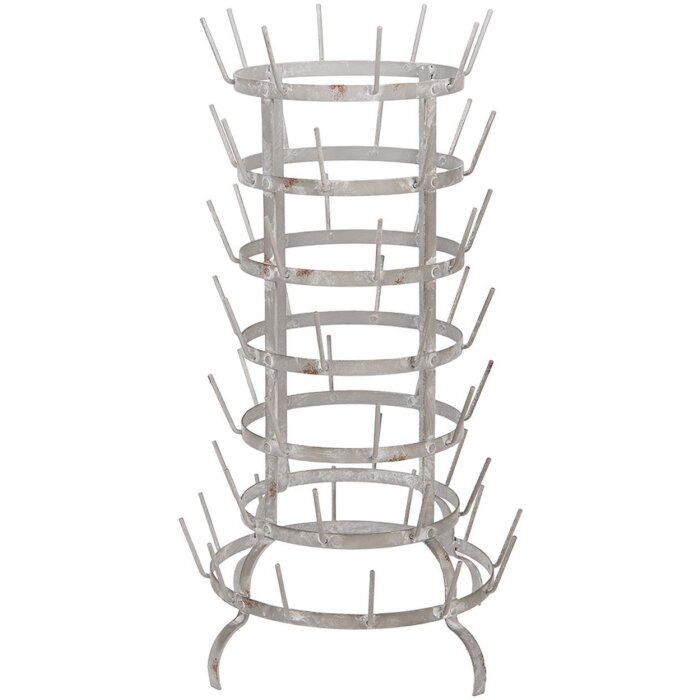 Clayre & Eef 5Y1362 Becherhalter Grau Ø37x66 cm Metall Vintage-Look