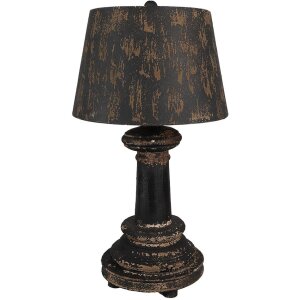 Clayre & Eef Tischlampe Ø35x64 cm Schwarz...