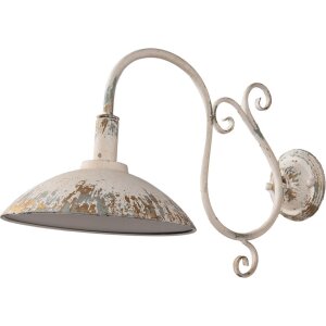 Clayre & Eef 6LMP800 Wandlampe Beige Grau Rost Eisen 49x23x27cm E14 Antikstil