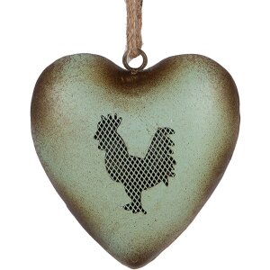 Clayre & Eef Deko-Hänger Herz Hahnmotiv...