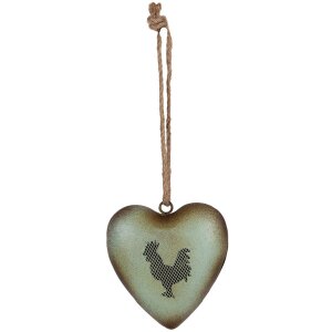Clayre & Eef Deko-Hänger Herz Hahnmotiv...