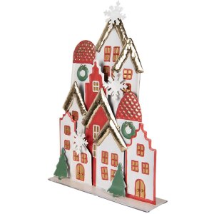 Clayre & Eef Set Case Decorative Crăciun Metal Alb...