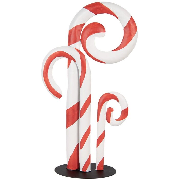 Clayre & Eef 6Y5864 Weihnachtsdeko Zuckerstangen Weiß Rot 24x11x46 cm