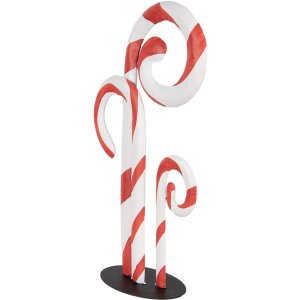 Clayre & Eef 6Y5864 Weihnachtsdeko Zuckerstangen Weiß Rot 24x11x46 cm