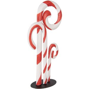 Clayre & Eef 6Y5864 Weihnachtsdeko Zuckerstangen Weiß Rot 24x11x46 cm