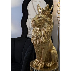 Mauro Ferretti Dekofigur König Löwenmantel 30x42x74 cm gold