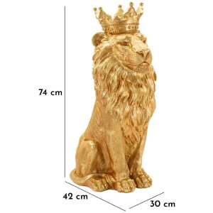 Mauro Ferretti Dekofigur König Löwenmantel 30x42x74 cm gold
