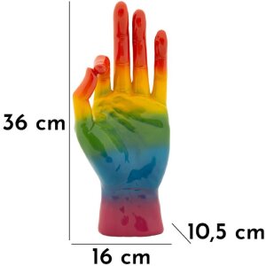 Mauro Ferretti Dekofigur Regenbogenhand OK 16x10,5x36 cm mehfarbig
