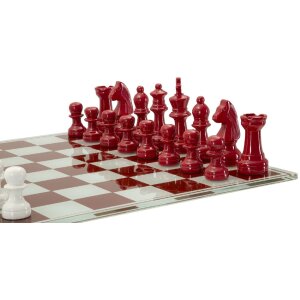 Mauro Ferretti Schachspiel Rot Weiß 61x61x14 cm...