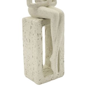 Mauro Ferretti Stons Figurine creme 8.5x6.5x24 cm Polyresin lesende Dekofigur
