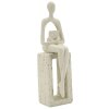 Mauro Ferretti Stons Figurine creme 8.5x6.5x24 cm Polyresin lesende Dekofigur