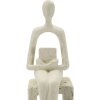 Mauro Ferretti Stons Figurine creme 8.5x6.5x24 cm Polyresin lesende Dekofigur