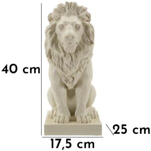Mauro Ferretti Sculptură Leu Stons Crem 17,5x25x40 cm