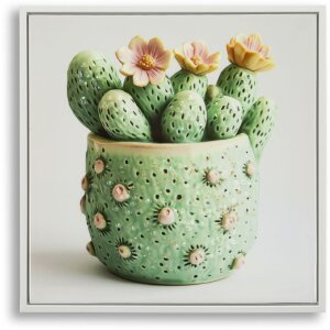 Mauro Ferretti Leinwandbild mit Rahmen Kaktusvase...