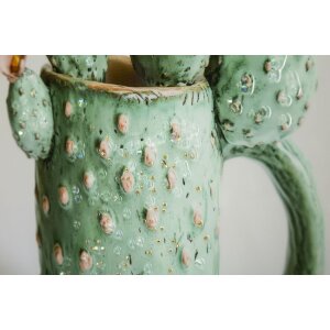 Mauro Ferretti Leinwandbild mit Rahmen Kaktusvase 40x2,8x40 cm