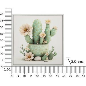 Mauro Ferretti Leinwandbild mit Rahmen Kaktusvase 40x2,8x40 cm
