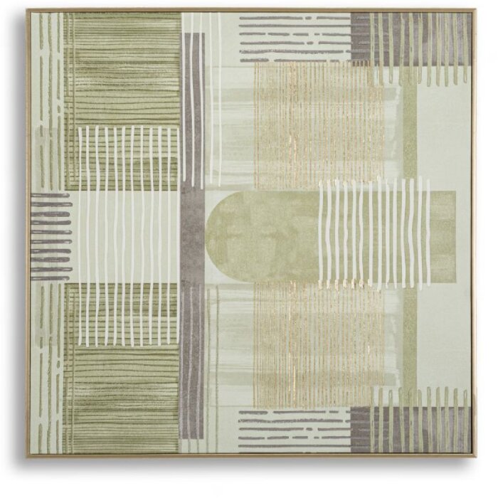 Mauro Ferretti Leinwandbild mit Rahmen Linien 60x3x60 cm