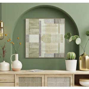 Mauro Ferretti Leinwandbild mit Rahmen Linien 60x3x60 cm