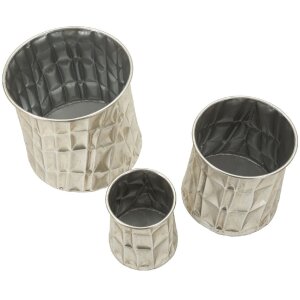 Mauro Ferretti Vasen-Set silber 3-teilig Ø35x38,5 / Ø27,5x33 / Ø18,5x26,5 cm