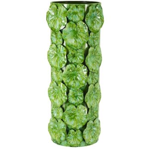 Vaza Drop Mauro Ferretti 18x17,5x46 cm Verde cu Textură...