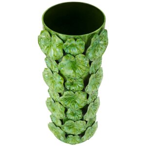 Vaza Drop Mauro Ferretti 18x17,5x46 cm Verde cu Textură Frunză