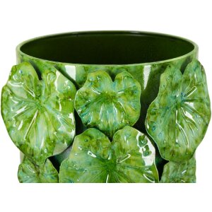 Vaza Drop Mauro Ferretti 18x17,5x46 cm Verde cu Textură Frunză