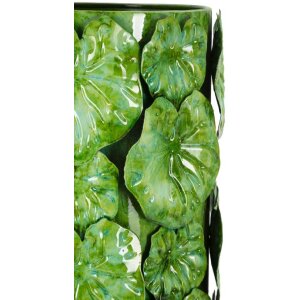 Vaza Drop Mauro Ferretti 18x17,5x46 cm Verde cu Textură Frunză