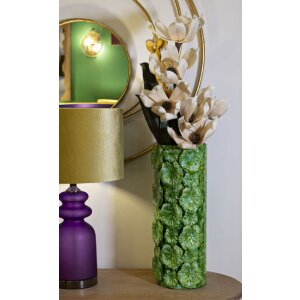 Vaza Drop Mauro Ferretti 18x17,5x46 cm Verde cu Textură Frunză