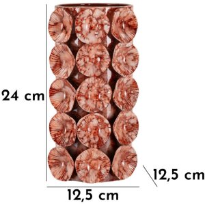 Vază decorativă Mauro Ferretti Drop roșie 12,5x12,5x24 cm