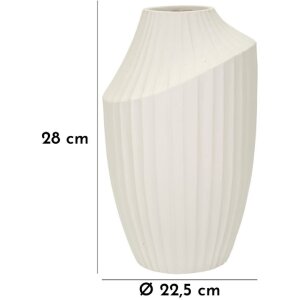 Vază Mauro Ferretti Eis Ø 22,5x38 cm crem