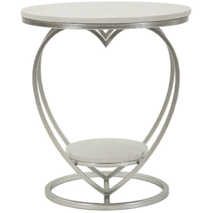 Mauro Ferretti Masă laterală inimă Ø 40x45,5 cm argint alb