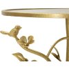 Mauro Ferretti Beistelltisch Vögel Ø38x60cm gold Glas Eisen Aststruktur