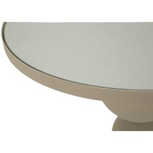 Mauro Ferretti Beistelltisch Düne mit Spiegelplatte Ø 40,5x42 cm creme