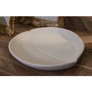 Mauro Ferretti Dekoschale Stons 33x29x4 cm creme