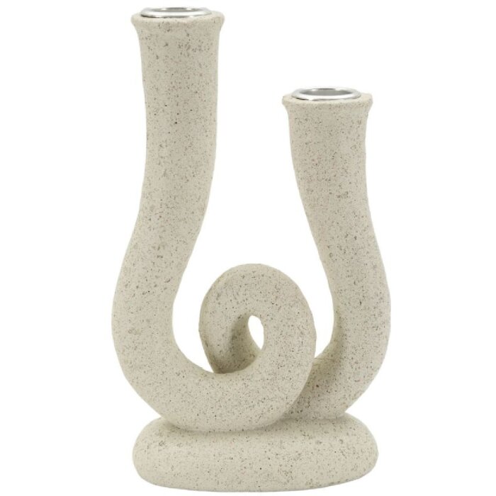 Mauro Ferretti Kerzenhalter Stons 12x7x20 cm creme